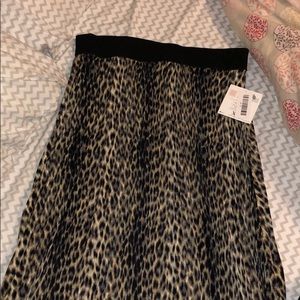 NWT Leopard pleated Jill Skirt